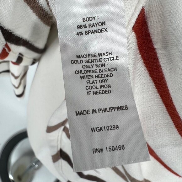 Market & Spruce Striped Hoodie Long Sleeve Cozy Top Ivory Red Brown Size XS NWT - Picture 10 of 11